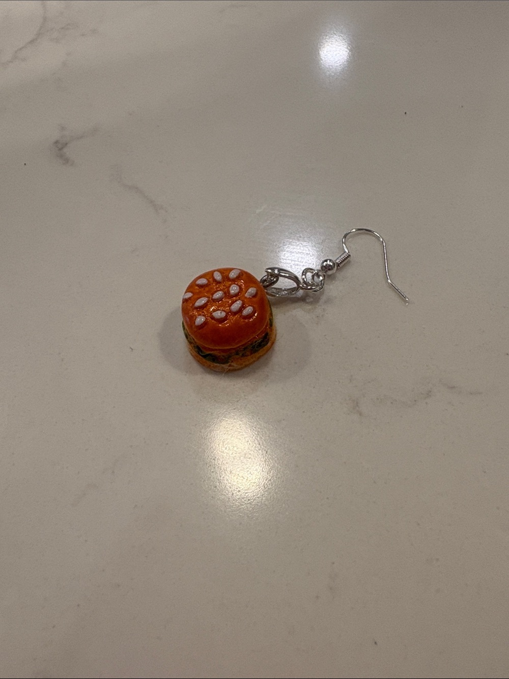Orange Burger Charm Drop Earring for Women -2 for $10